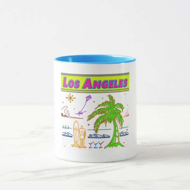 Mug Coupe Surfer Beach "Los Angeles" (Centre)