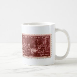 Mug Coupe vintage de café Timbre Postage