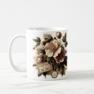 Mug Coupe vintage de fleurs botaniques