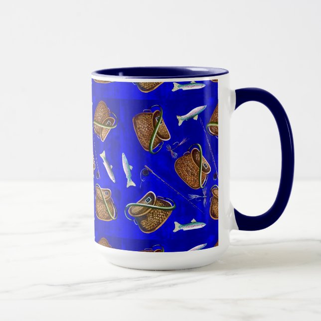 Mug Coupe Vintage de pêche aérienne (Droite)