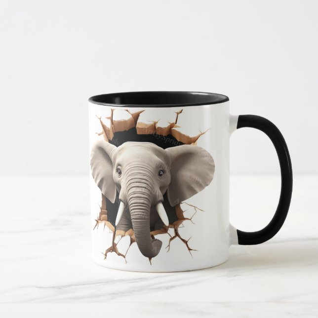 Mug Couper l'arrière - plan Elephant (Droite)