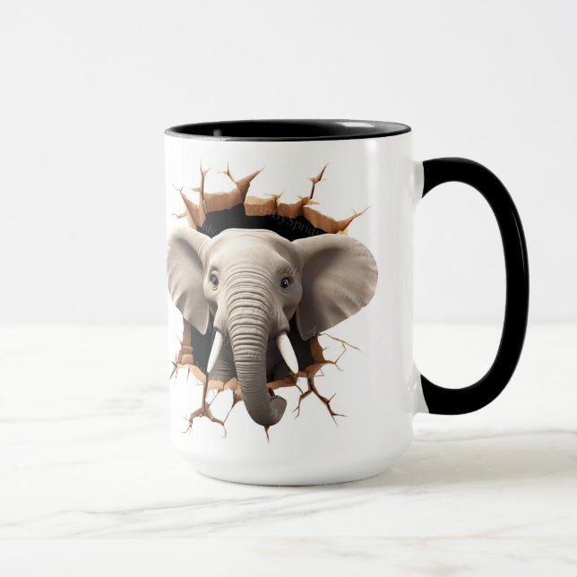 Mug Couper l'arrière - plan Elephant (Droite)