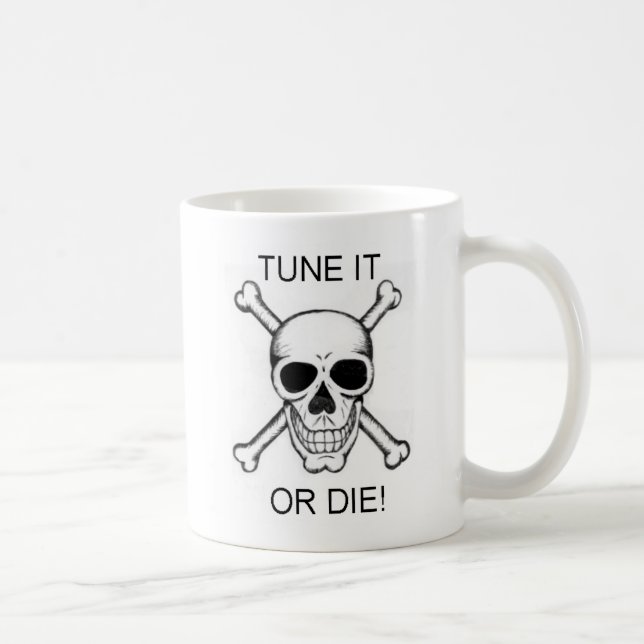 Mug Couper ou mourir noir sur le crâne blanc (Droite)