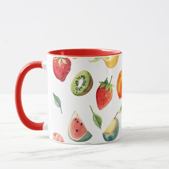 Mug Coupes de fruits - Conception de fruits mélangés M (Gauche)