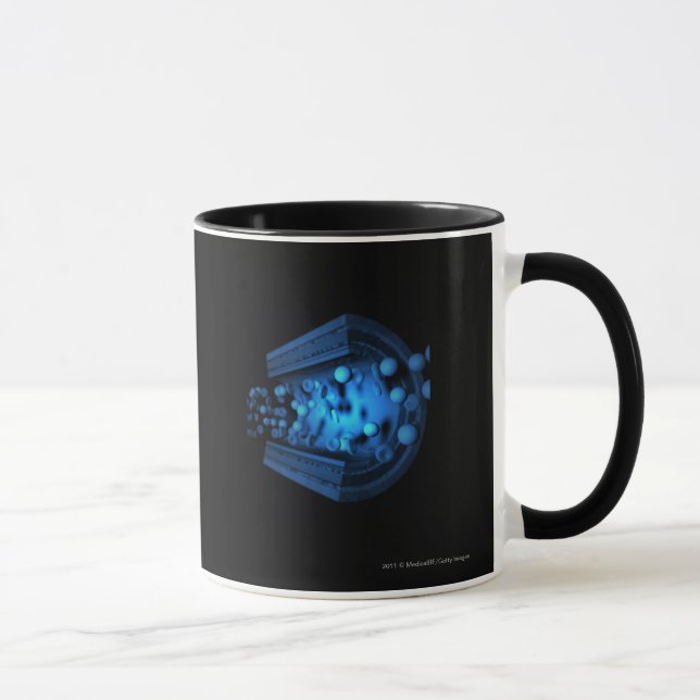 Mug Coupez la vue des globules sanguins dans une (Droite)
