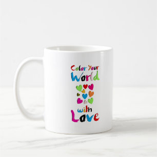 Mug Coupez votre monde avec amour - Design cardiaque d