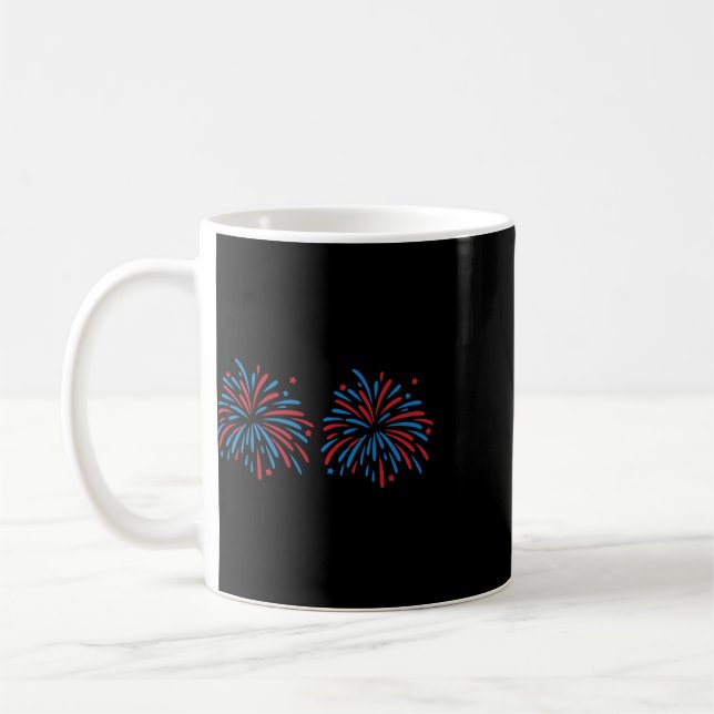 Mug Couple Américain Drôle de Feux d'Artifice Juste Ic (Gauche)