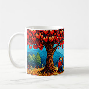 Mug Couple assis sous un arbre