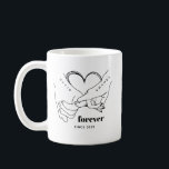 Mug Couple avec le nom Custom Anniversary Idée cadeau<br><div class="desc">Couple avec nom Anniversaire Personnalisé Idée cadeau Café Mug</div>