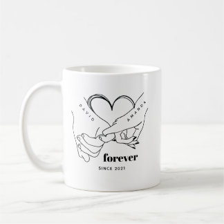 Mug Couple avec le nom Custom Anniversary Idée cadeau