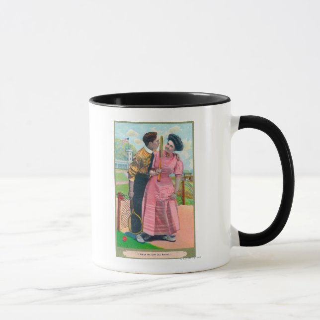Mug Couple avec Tennis GearMême vieille raquette (Droite)