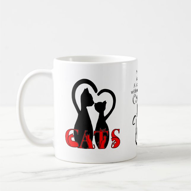 Mug Couple Chats à la maison (Gauche)