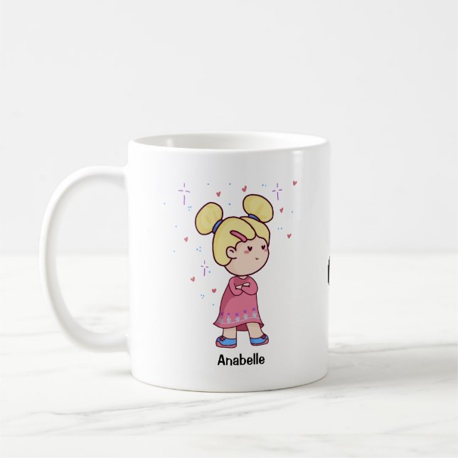 Mug Couple Chibi mignon avec des noms modifiables (Gauche)