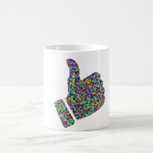 Mug Couple Coloré Pouces De Prises Vers Le Haut Café M