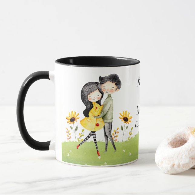 Mug Couple Cute Accrochage personnalisable (Avec donut)