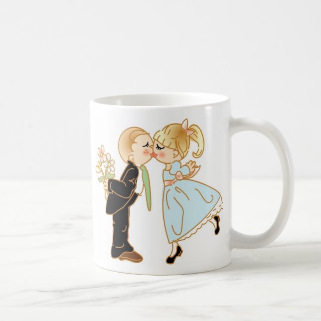 Mug Couple de baiser mignon (Droite)