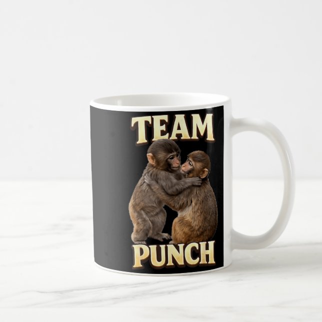 Mug Couple de bébés singes en équipe frappe avec un no (Droite)