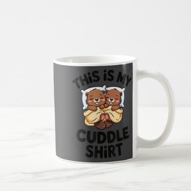 Mug Couple de castors drôles C'est mon câlin  (Droite)