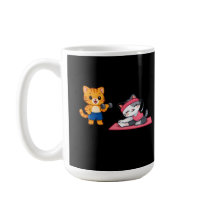Mug Couple de Chats de Gym Adorables – Cadeau de F