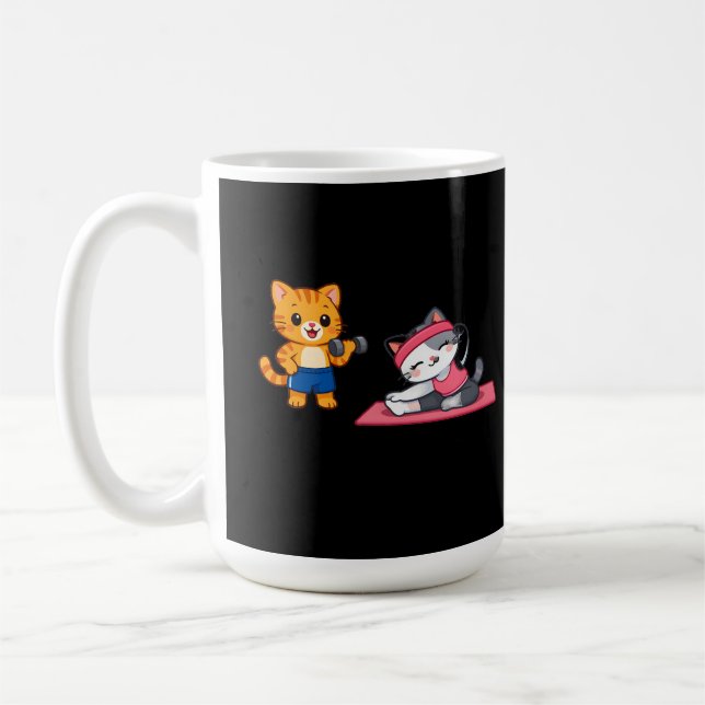 Mug Couple de Chats de Gym Adorables – Cadeau de F (Gauche)