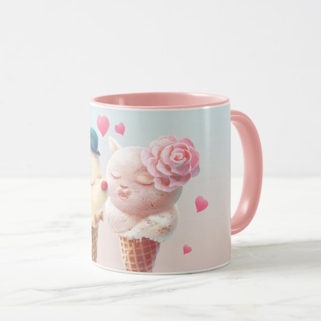 Mug Couple de crème glacée - Amour au premier coup (Devant droit)