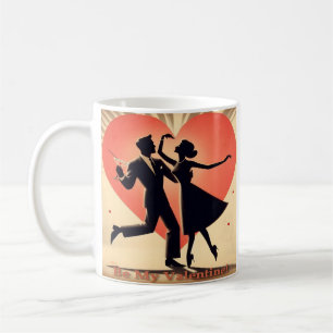 Mug Couple de danseurs de la Saint-Valentin Mid Centur