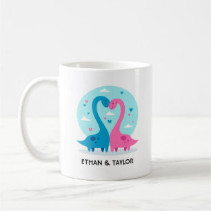 Mug Couple de dinosaures mignons personnalisé pour la
