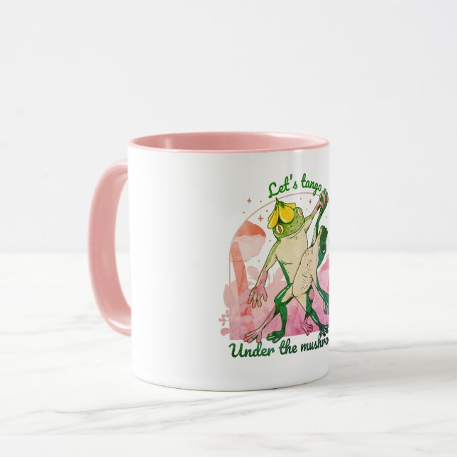 Mug Couple de grenouilles adorables dansant avec des c (Devant gauche)