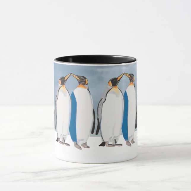 Mug Couple de Manchots Royaux s'embrassant  (Centre)