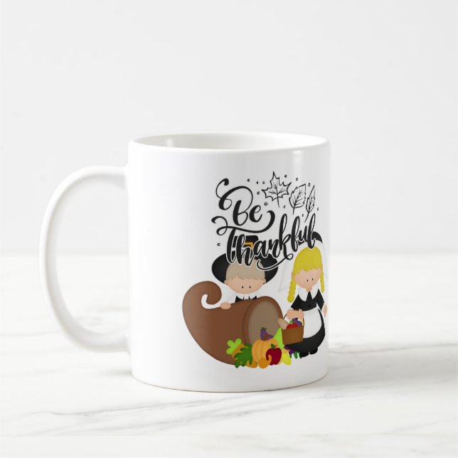 Mug Couple de Pèlerins - Soyez Reconnaissants (Gauche)