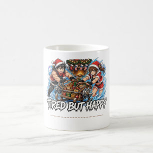 Mug Couple de Père Noël Fatigué Mais Heureux Traîneau