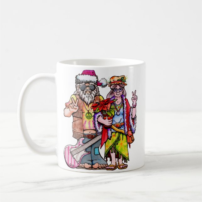 Mug Couple de Père Noël Hippie (Gauche)
