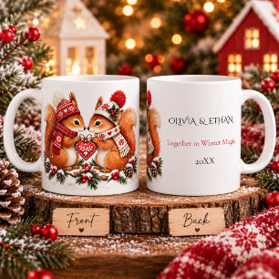 Mug Couple de petits écureuils scandinaves pour un Noë