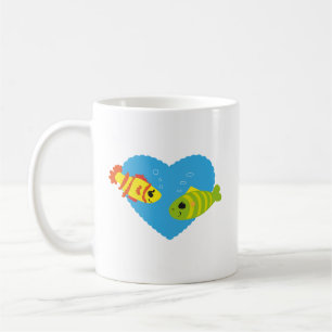 Mug Couple de poissons mignons Saint-Valentin Aquarium