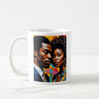 Mug Couple de puissance rétro Vibrant Afrocentric Tee