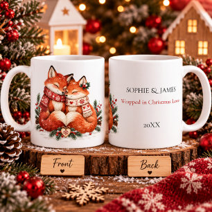 Mug Couple de renards de Noël nordique cosy