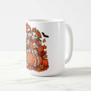 Mug Couple de squelettes Citrouille Spice Automne Hall
