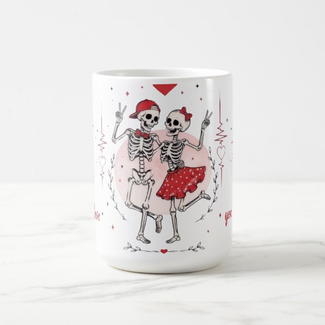 Mug Couple de squelettes drôles amoureux (Centre)