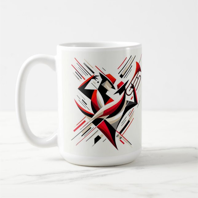 Mug Couple de trombone de jazz abstrait (Gauche)
