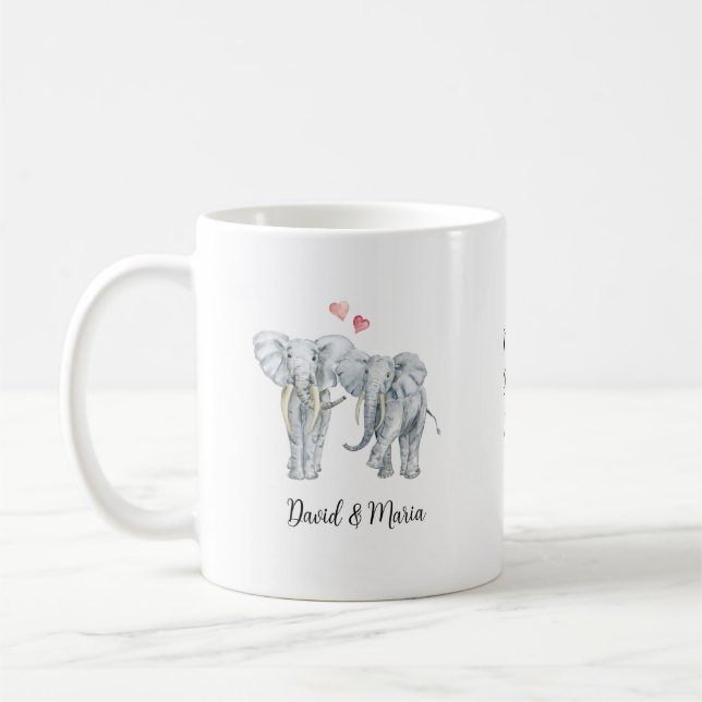 Mug Couple d'éléphants amoureux (Gauche)