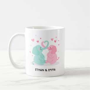 Mug Couple d'éléphants mignons Saint-Valentin personna