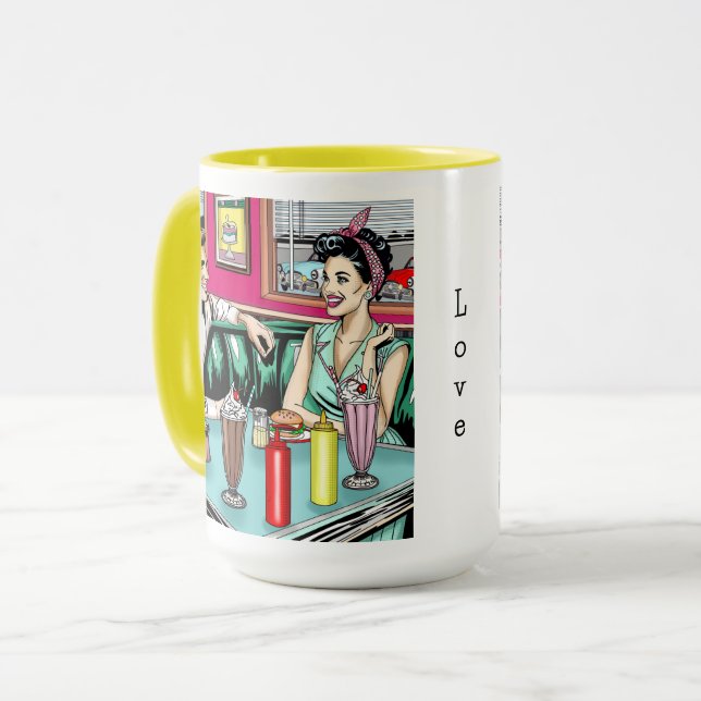 Mug Couple des années 1950 au dîner (Devant gauche)
