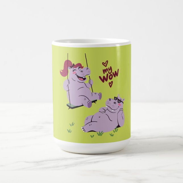 Mug Couple d'hippopotames drôle mon wow (Centre)