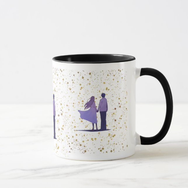 Mug Couple Étoiles Dorées (Droite)
