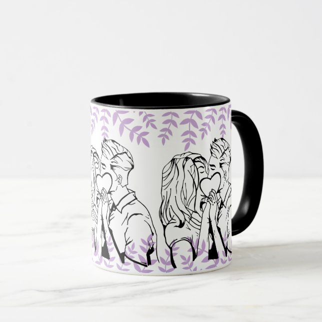 Mug Couple Kiss - Amour Romantique & Relation (Devant droit)