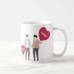 Mug Couple Lesbien Personnalisé Couple Anniversaire