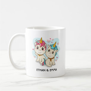 Mug Couple Licorne Mignonne Saint-Valentin Personnalis