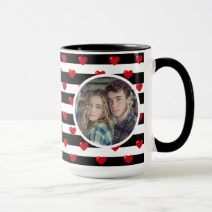 Mug Couple Love Hearts Stripe   Jour des Valentines Ph