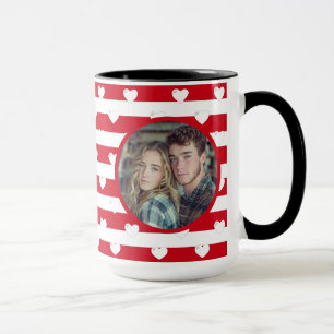 Mug Couple Love Hearts Stripe   Jour des Valentines Ph