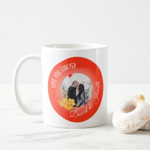 Mug Couple Nom Modern Cute Red 2 Photo Valentines Day